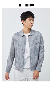 2023年春季 翻领短款 新款 商务夹克男士 印花23CJK9011S 时尚 利家男装