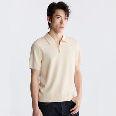 A6QMS9021Y 9023Y利家秋季新款时尚通勤翻领套头短袖毛衣针织衫