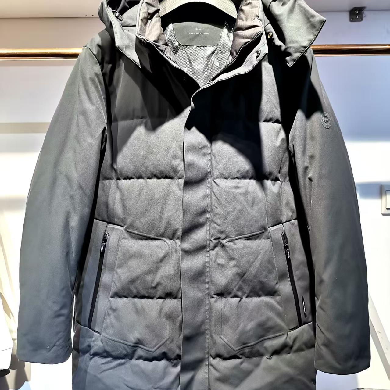 Q3DRF3012Y利家男装冬季商务加厚白鹅绒羽绒服男士连帽长款外套