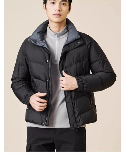 利家冬季保暖商务新款拒水柔软立领百搭休闲羽绒服男士23DRF0321A