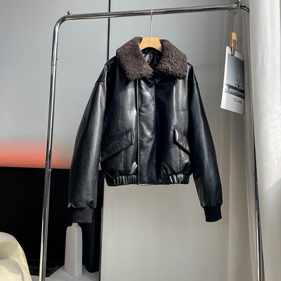 五十而立|老板娘自留|巴恩风复古油蜡特种羊皮羽绒服羊羔毛立翻领