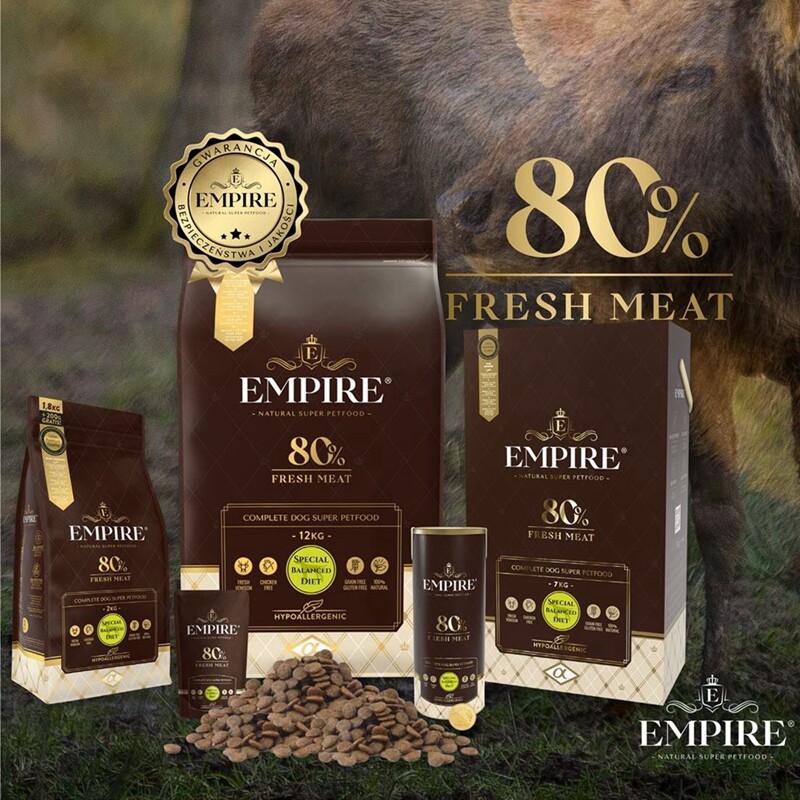 波兰进口超级帝国EMPIRE低温冷压风干无谷鲜肉狗粮低敏低脂全犬粮