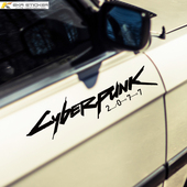 创意游戏赛博朋克Cyberpunk2077汽车电动车贴纸车身灯眉改装 车贴
