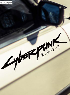 创意游戏赛博朋克Cyberpunk2077汽车电动车贴纸车身灯眉改装车贴