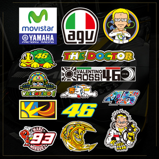 Rossi罗西头盔46号汽车摩托车机车贴纸反光贴车身划痕遮挡装饰贴