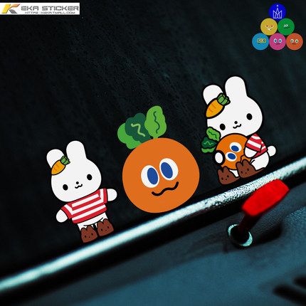 MAYDAY五月天萝卜兔子车贴5525应援汽车电动车贴纸可爱防水装饰贴