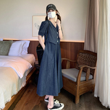 现货！假两件牛仔连衣裙289-2298-P125控178，女装连衣裙，浙宝289