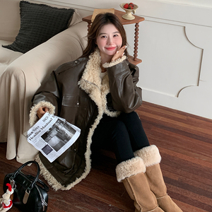 现货！皮衣羊羔毛外套289-6900-P225  K328图片