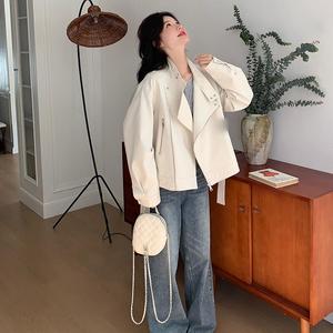 独特超好看米白色短款立领风衣外套女春2025新款又a又飒工装夹克图片