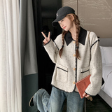 白色法式小香风外套2024新款女春秋高级感气质名媛小个子洋气上衣，女装短外套，浙宝289