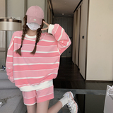 盐甜系穿搭条纹卫衣套装女2025春秋季新款小个子学院风休闲两件套，女装套装/套裙，浙宝289
