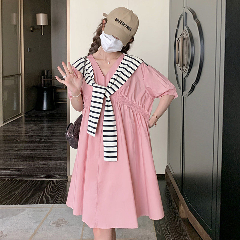 假两件披肩连衣裙女2024夏季新款小个子甜美减龄气质显瘦娃娃裙潮,女装连衣裙,浙宝289