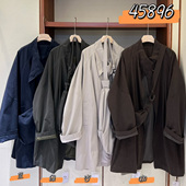 胖mm慵懒松弛风百搭立领长款 宽松大码 风衣外套 45896秋韩版 WE女装