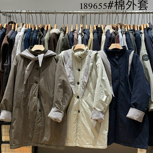 非本女189655冬韩版宽松大码胖mm慵懒风休闲连帽加厚长款棉服外套