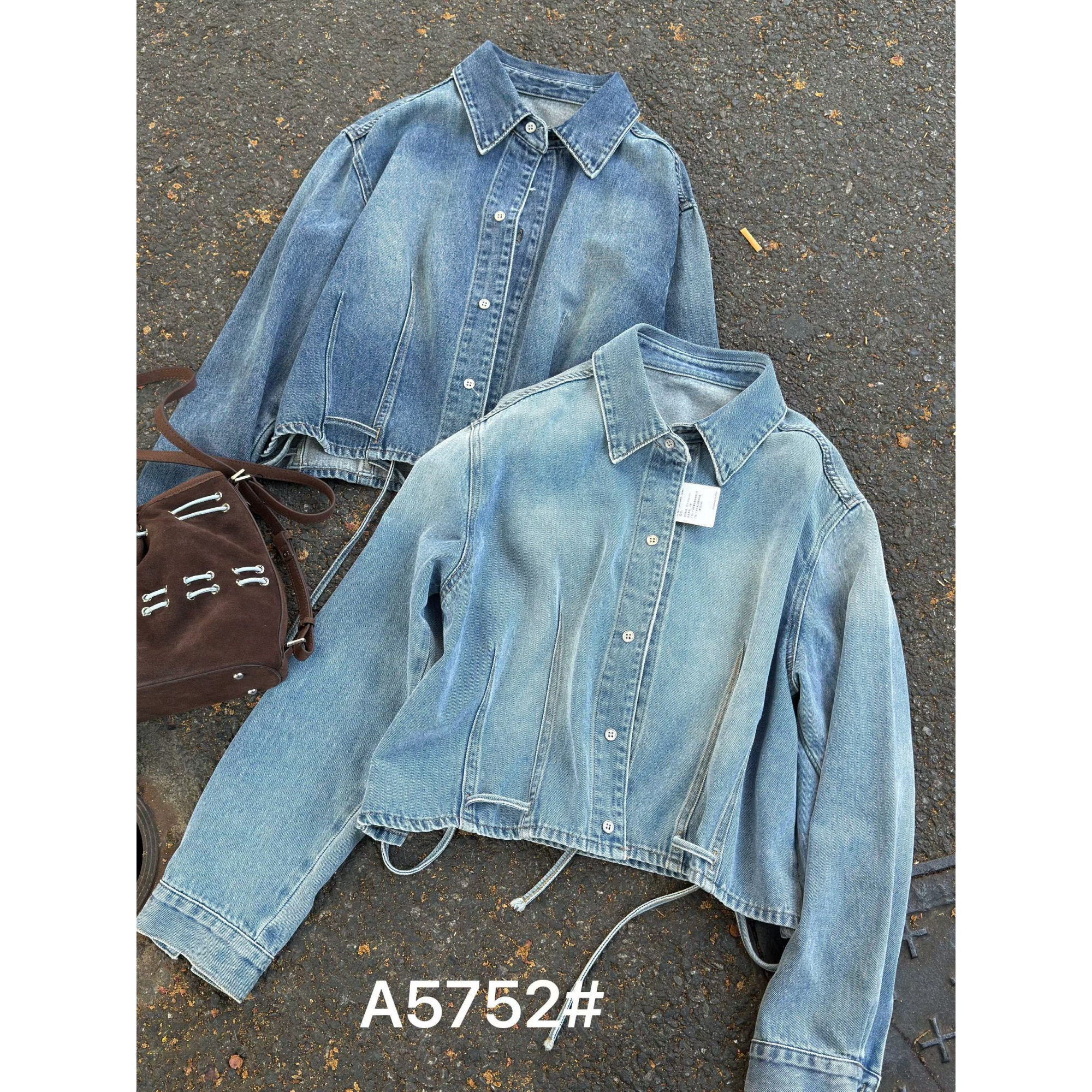 幕茄女装5752春季新款韩版宽松大码胖mm慵懒休闲百搭牛仔衬衫外套