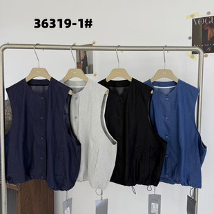 36319 胖mm休闲百搭薄款 1夏季 宽松大码 叠穿马甲 韩版 becabeau女装