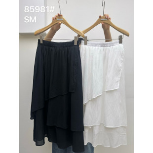 宽松大码 韩版 胖mm慵懒松弛风不规则多层半裙 85981春夏款 幕茄女装