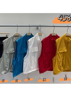 WE女45846夏季新款日系宽松大码胖mm休闲叠穿慵懒工装风薄款马甲