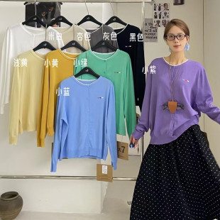 胖mm休闲慵懒风花边刺绣针织衫 大7女装 宽松大码 韩版 外套 12257春季