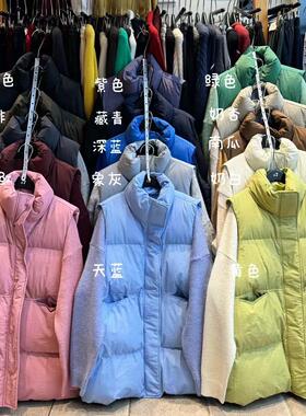 大7女装30952冬韩版宽松大码胖mm休闲慵懒风立领加厚面包棉服马甲