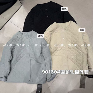 胖mm慵懒松弛风复古圆领棉服外套 宽松大码 小王家90160秋冬款 韩版