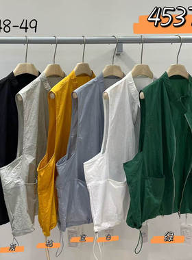 WE女45375夏季新款日系宽松大码胖mm休闲慵懒工装风薄款叠穿马甲