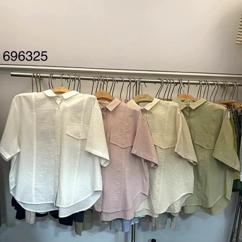 胖mm百搭休闲慵懒风短袖衬衫上衣