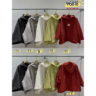 宽松大码 韩版 胖mm慵懒休闲风连帽半拉链套头外套 46818春季 WE女装
