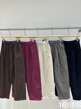 非本168089冬装新款韩版宽松大码胖mm休闲梨型加厚哈伦抓绒萝卜裤