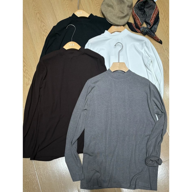 胖mm慵懒松弛立领纯色打底衫T恤