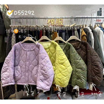 胖mm慵懒松弛加厚葫芦纹棉服外套