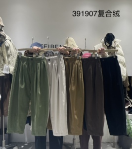 非本391907冬松紧高腰韩版宽松大码胖mm休闲加厚复合绒哈伦萝卜裤