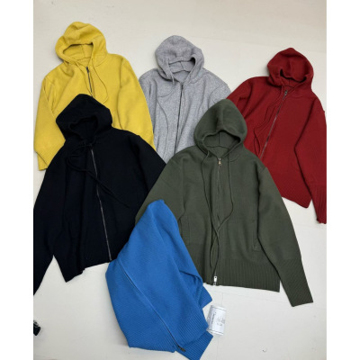 胖mm慵懒休闲连帽针织衫毛衣外套