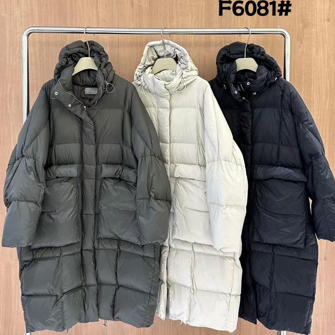 慵懒90白鸭绒长款连帽羽绒服外套