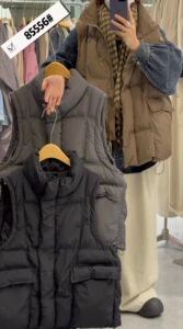MUJIA幕茄85556冬韩版宽松大码胖mm慵懒风休闲面包服棉服马甲背心