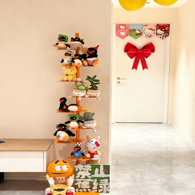 旋转圣诞树挂件展示架玩偶挂架收纳多层铁艺架落地摆件圣诞节装饰