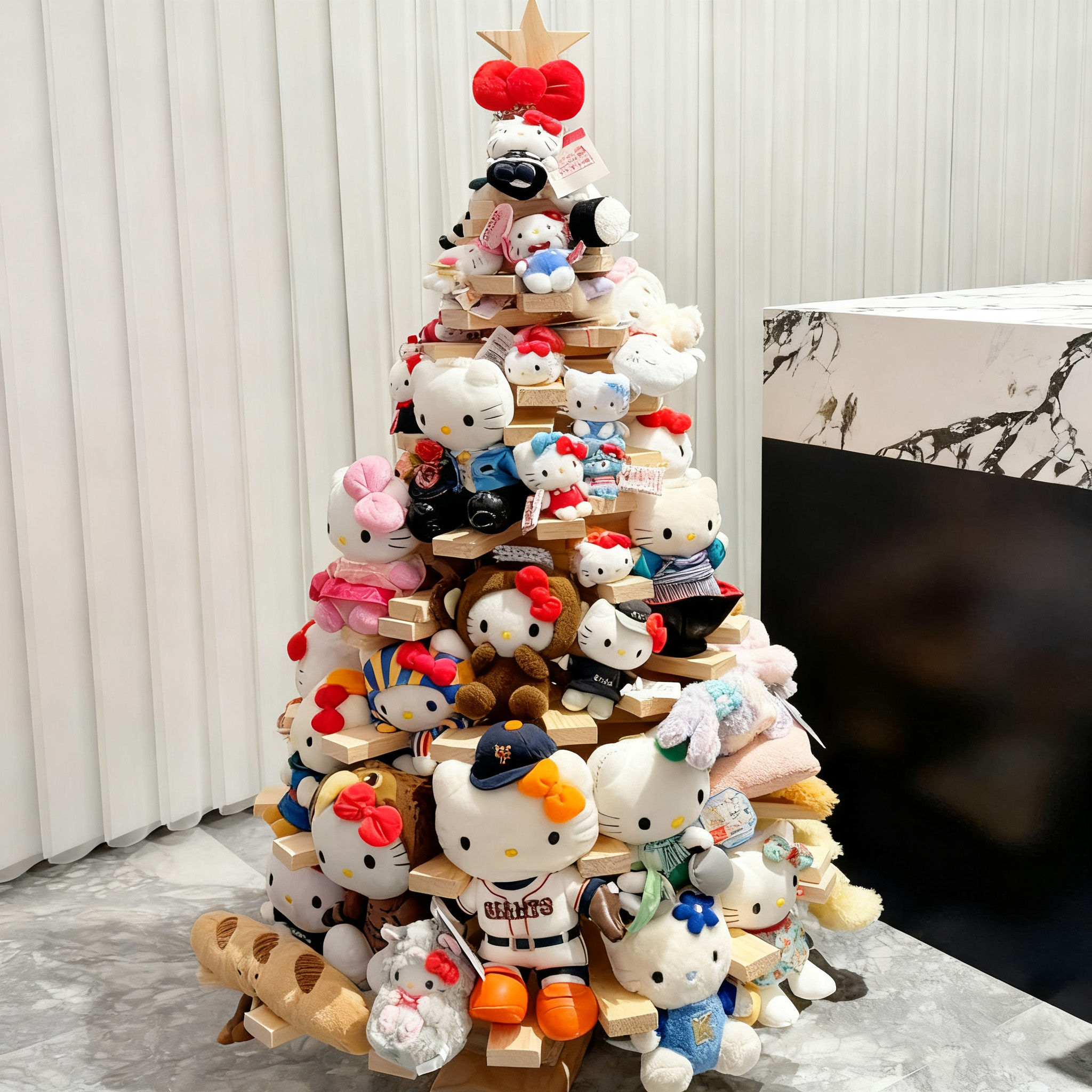 圣诞树挂架挂件展示架客厅圣诞节装饰摆件氛围场景布置实木挂件架