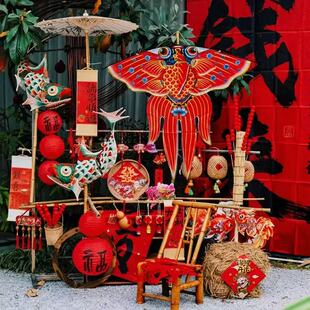 2026新年元旦春节装饰品氛围布置灯笼冰糖葫芦喜庆感打卡摆件钱来