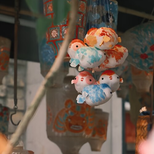 手工金鱼灯笼悬挂兰寿金鱼款造型