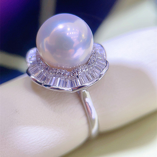 极光爱迪生大白珠珍珠戒指活口