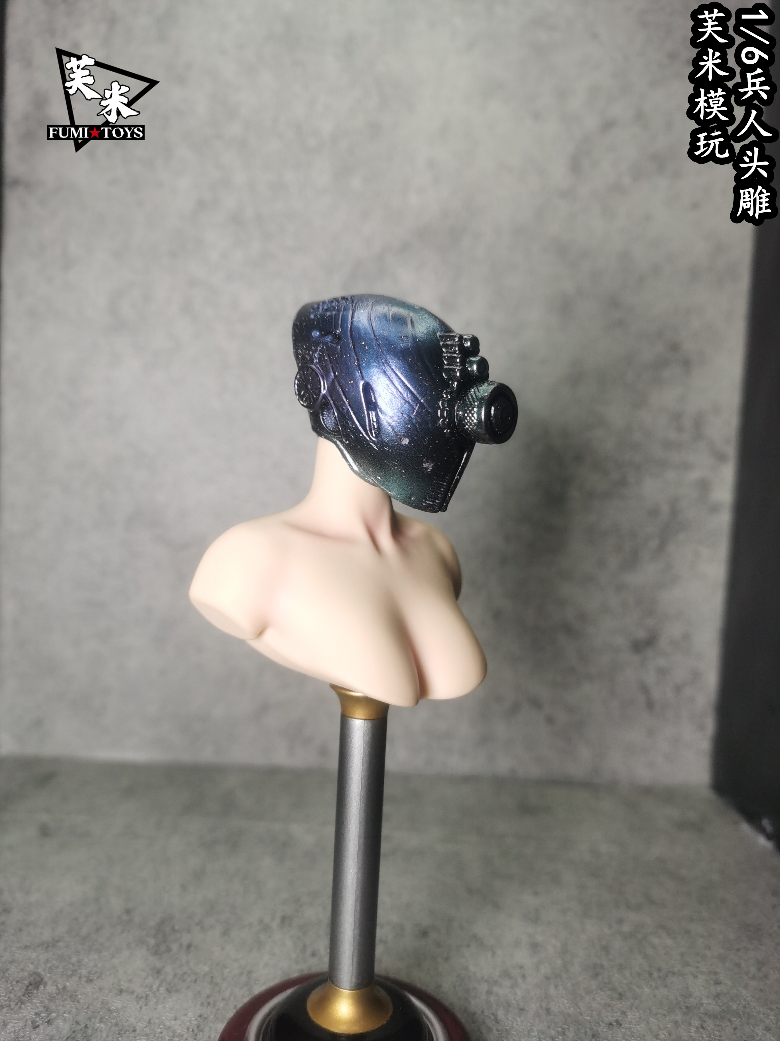 科幻赛博朋克1/6机甲女兵人头雕