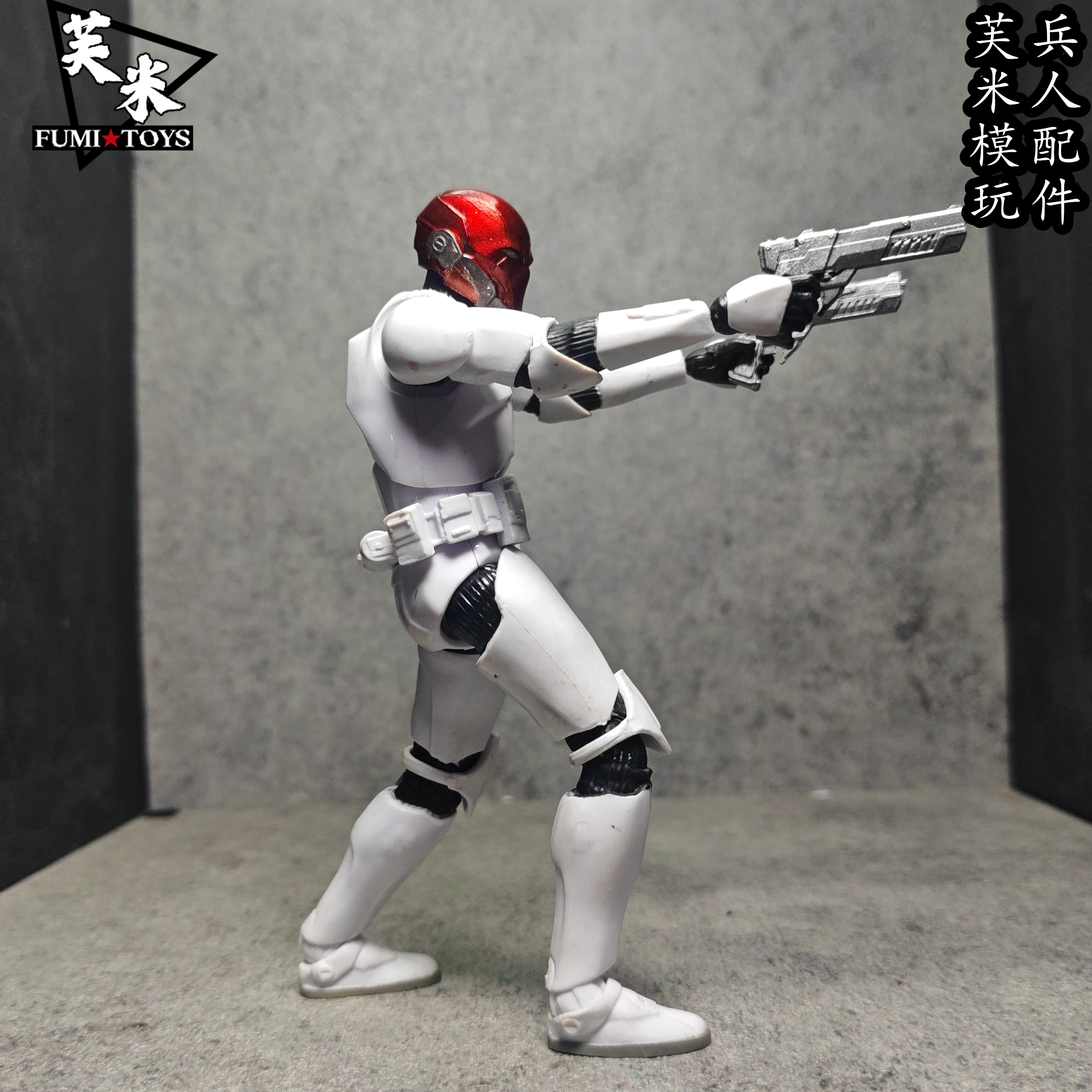 现货-阿卡姆骑士红头罩手枪1/6 1/12兵人手办武器配件6寸海洋堂