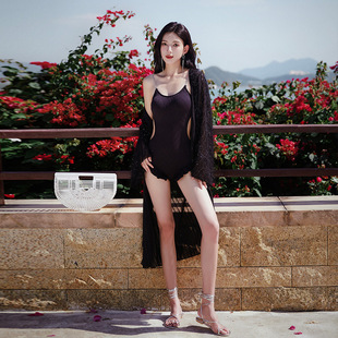 VANLIGA2025年新款 性感吊带显瘦休闲海边沙滩度假风连体泳衣女