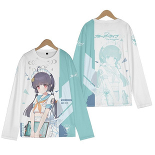 碧蓝蔚蓝档案长袖T恤月雪宫子 霞泽美游cos衣服男女春秋款打底衫