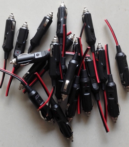 汽车大功率车载点烟器插头带线充气泵 吸尘器12V24v伏电源线通用