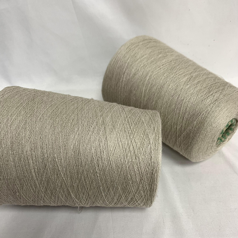 杏色亚麻纯棉手编细毛线夏季棉麻线桃淘乐钩针棒针手工编织diy