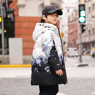 男童渐变羽绒服中长款加厚