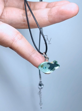 水晶小鱼吊坠项链坠饰品