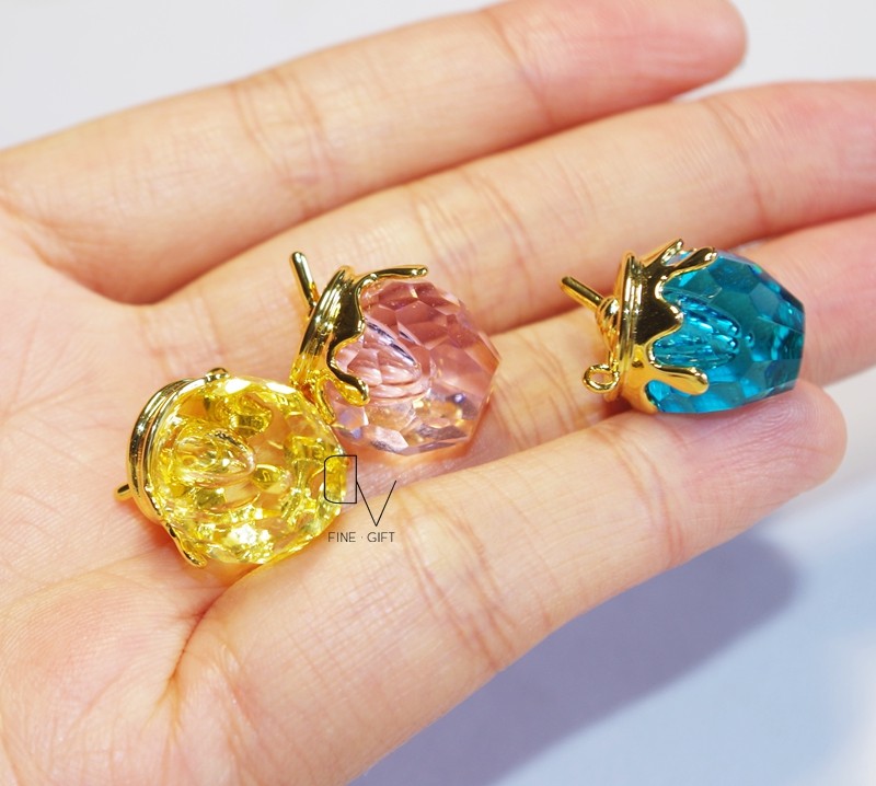 21年新款奥地利水晶蜜罐三色水晶项链吊坠手链坠diy礼物儿童圣诞