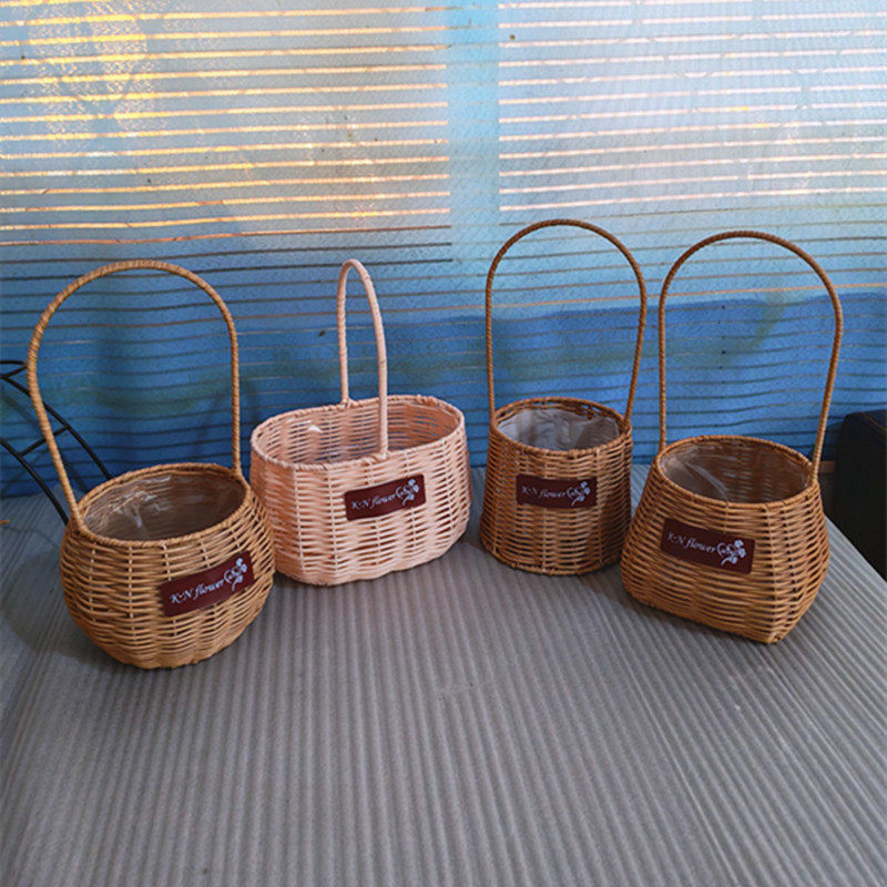 裕达收纳篮纯手工编织手提篮塑料草编柳条棕藤工厂直销包邮,家居饰品,花篮,淘宝优惠券,粉丝福利购,淘宝优惠卷